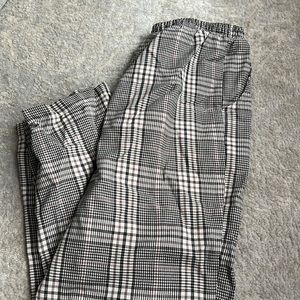 Plaid Wide Leg Pants